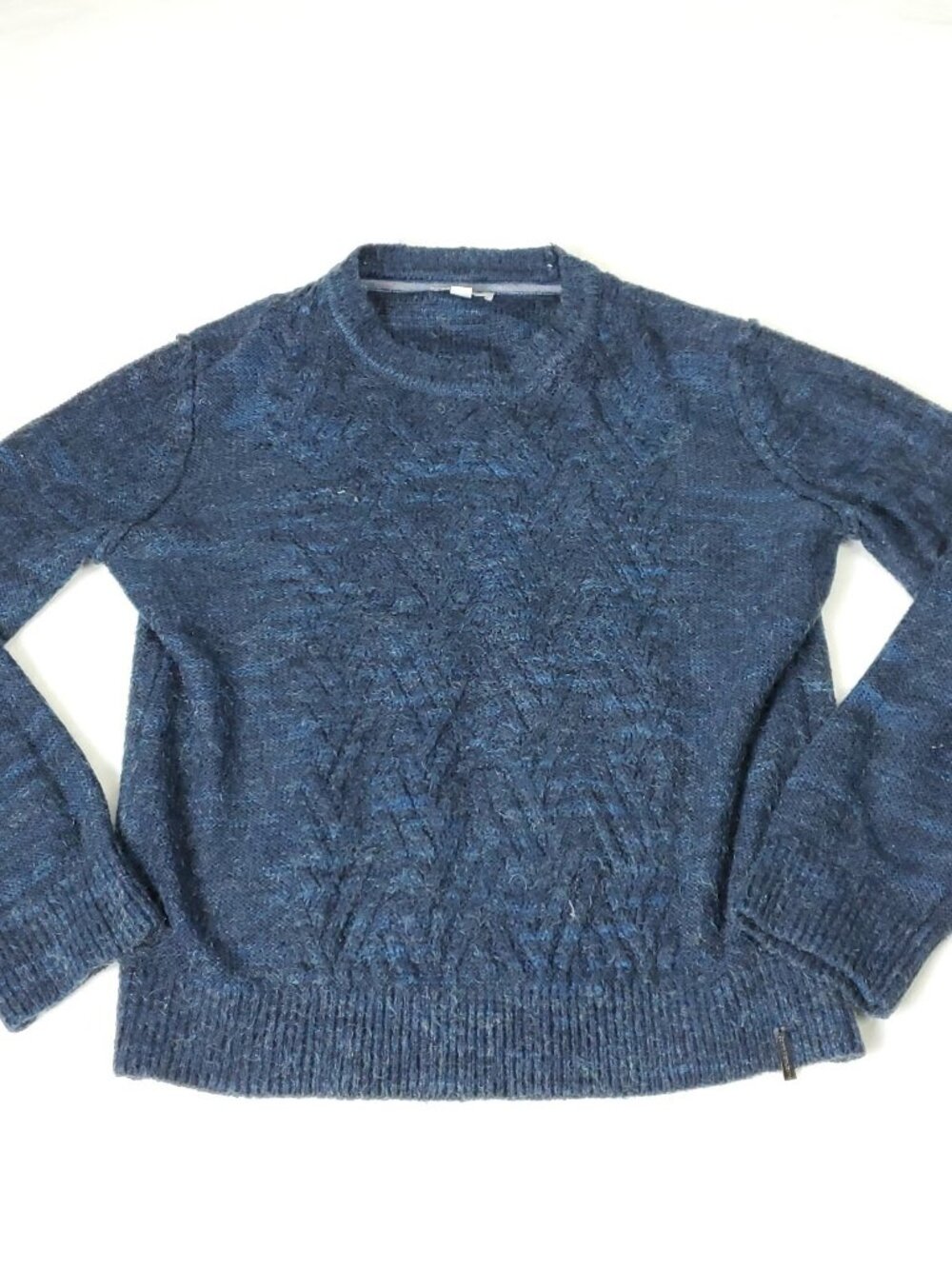 Calvin Klein Jeans Sweater Womens Medium Blue Pullover Crewneck Knit y2K Acrylic